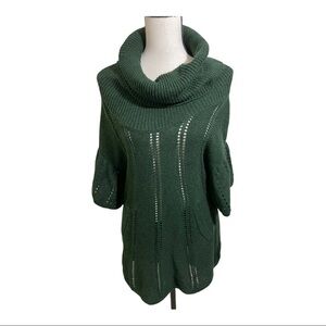 BCBG maxazria merino blend sweater cowl neck knit front kangaroo pockets Small